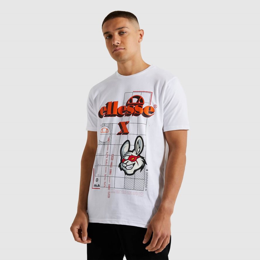 ropa blanco hombres Ellesse camiseta cibernética inadaptados 00TXB480