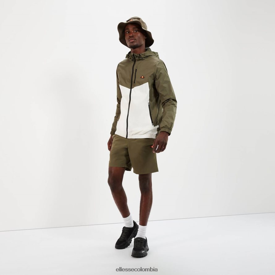 ropa caqui hombres Ellesse chaqueta con cremallera completa fracción 2 verde 00TXB276