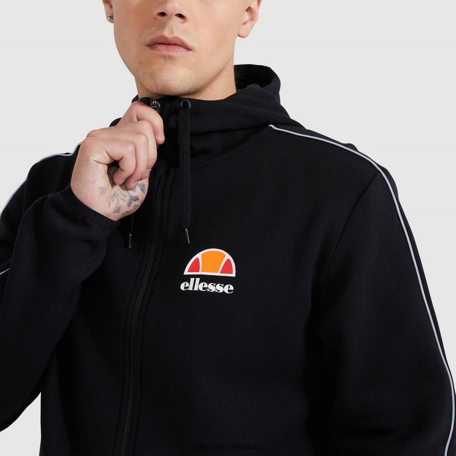ropa negro hombres Ellesse sudadera con capucha ornari fz 00TXB316