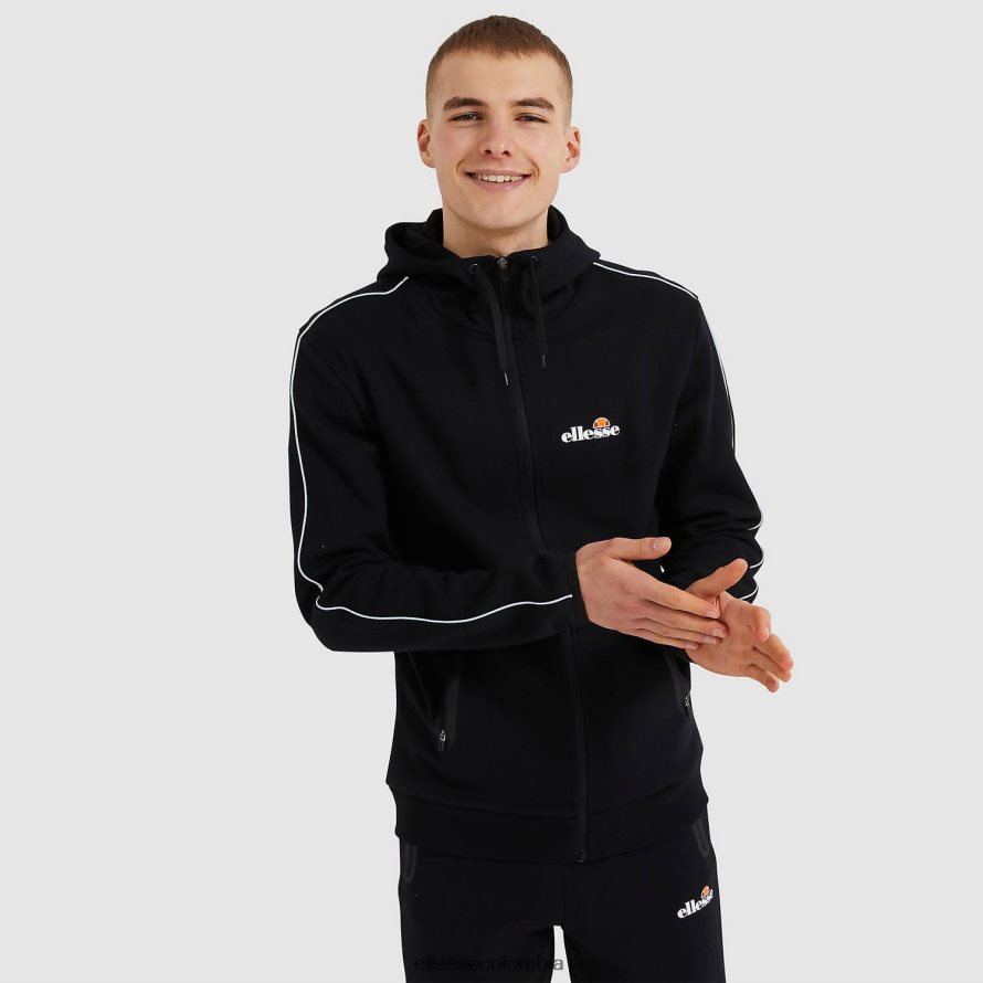 ropa negro hombres Ellesse sudadera con capucha ornari fz 00TXB316