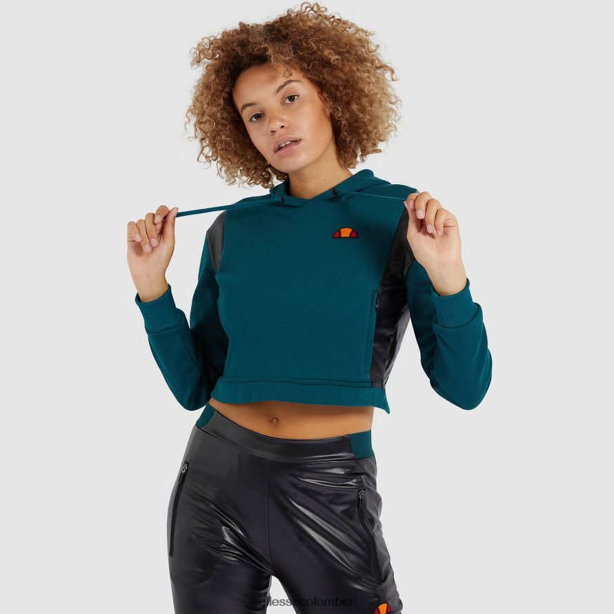 ropa verde azulado mujer Ellesse sudadera corta con capucha fioci 00TXB178