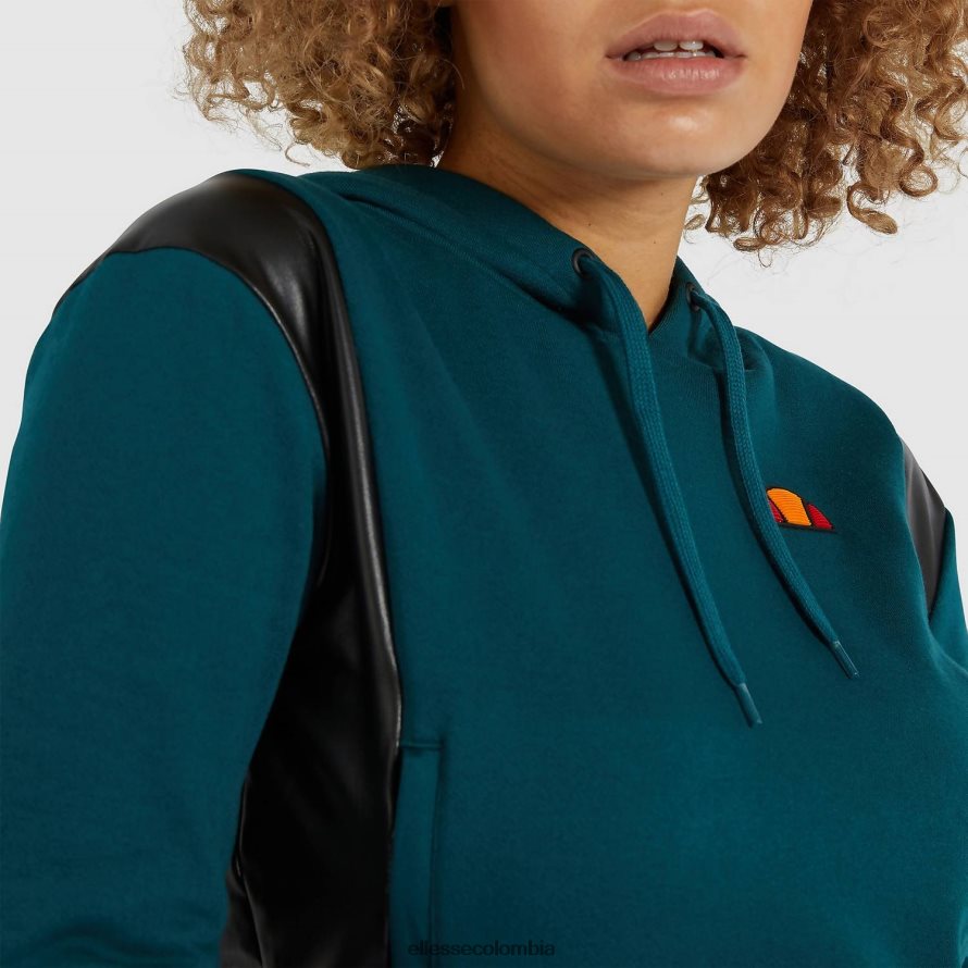 ropa verde azulado mujer Ellesse sudadera corta con capucha fioci 00TXB178