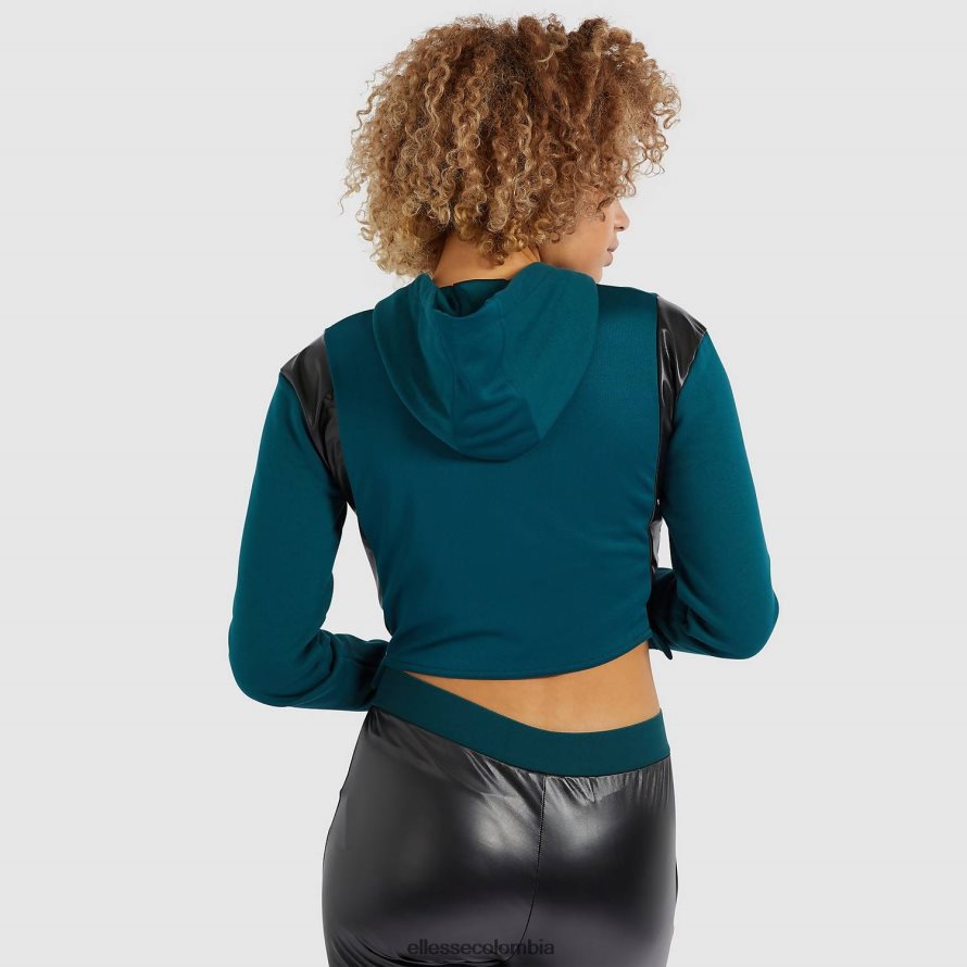 ropa verde azulado mujer Ellesse sudadera corta con capucha fioci 00TXB178