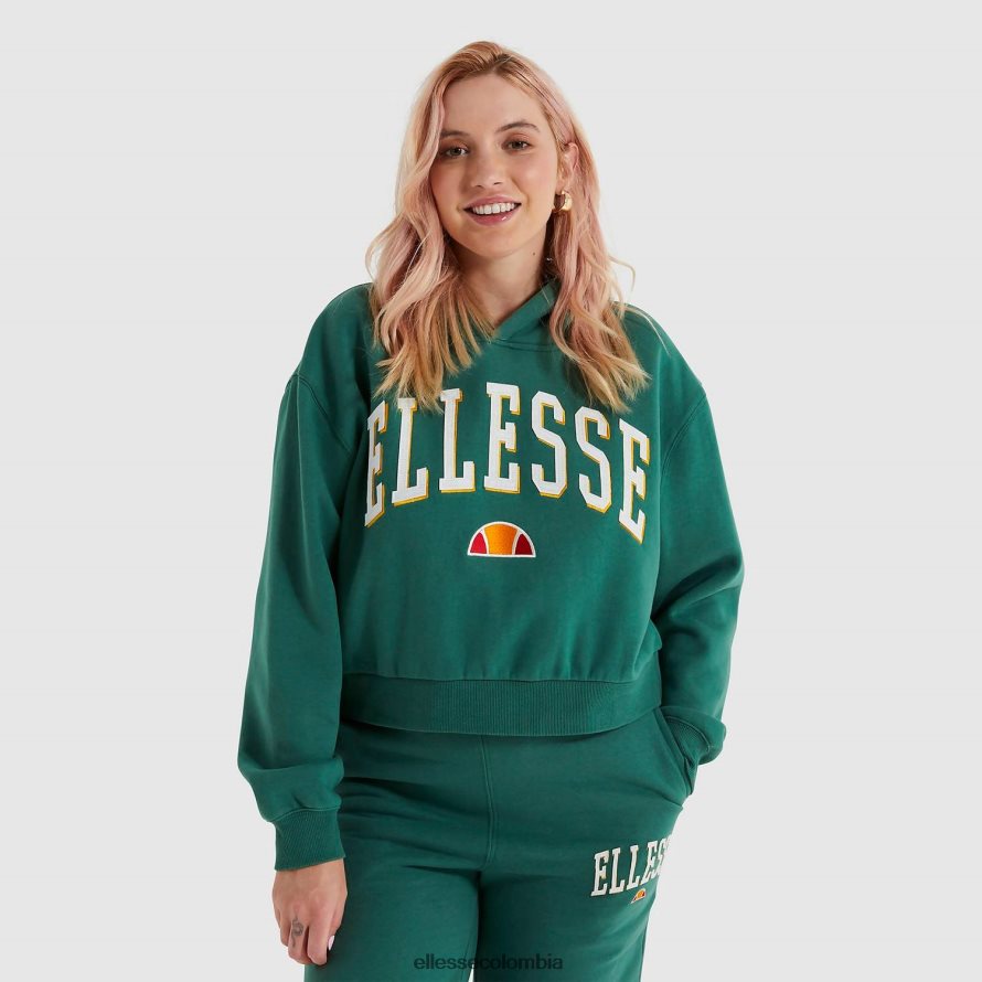 ropa verde oscuro mujer Ellesse sudadera corta con capucha ramo 00TXB179