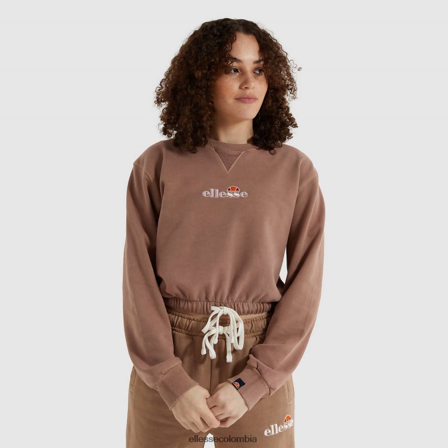 ropa marrón mujer Ellesse sudadera corta popsy 00TXB170