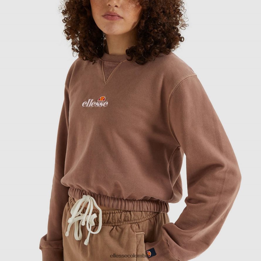 ropa marrón mujer Ellesse sudadera corta popsy 00TXB170