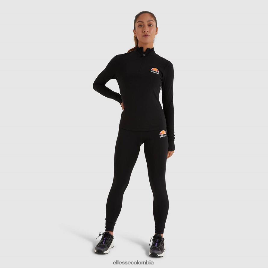 ropa negro mujer Ellesse sofira top con cremallera 1/4 00TXB96