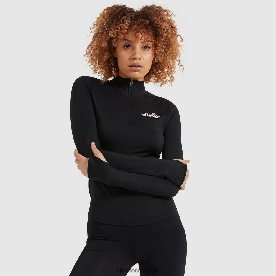 ropa negro mujer Ellesse sofira top con cremallera 1/4 00TXB96